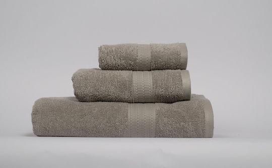 Mc Decor Σετ Πετσέτες Μπάνιου 3τμχ Ismini Grey Βάρους 620gr/m²