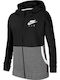 Nike Αθλητική Παιδική Ζακέτα Φούτερ με Κουκούλα για Κορίτσι Μαύρη Air