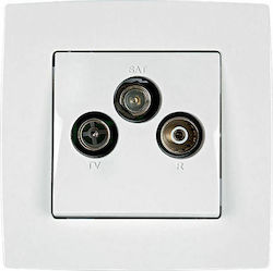 Elmark City TV, Satellite, and Radio Antenna Socket in White color 190033