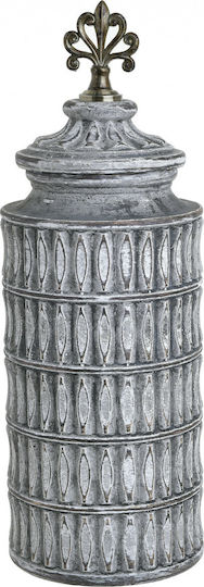 Inart Βάζο Κεραμικό Γκρι 16x16xΥ44cm