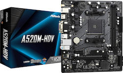 ASRock A520M-HDV Mainboard Micro ATX mit AMD AM4 Sockel