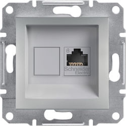 Schneider Electric Asfora Front Single Network Socket RJ45 Cat6 Silver EPH4700161