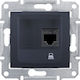 Schneider Electric Sedna Μονή Πρίζα Δικτύου RJ45 χωρίς Πλαίσιο Τύπου Cat6 σε Μαύρο Χρώμα SDN4700170