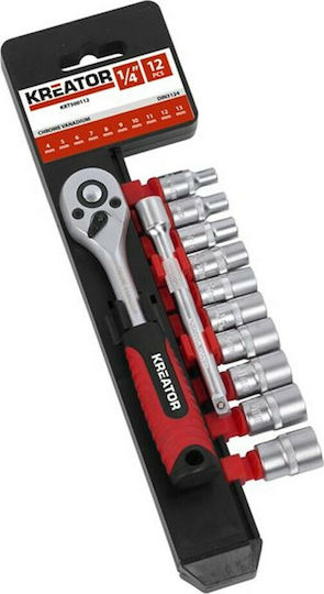 Kreator Ratschen- & Steckschlüssel-Sets 1\4" 12Stück