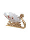 Inart Christmas Plastic Figure Sleigh Gold Length 30cm