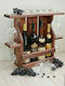 Garkost Creations Gardikiotis Perete Suport pentru Sticle Lemn pentru 4 Sticle Maro 60x16x60εκ.