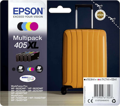 Epson 405XL Pachet de 4 cartușe de cerneală pentru imprimante InkJet Galben / Cyan / Magenta / Negru (C13T05H64010)