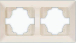 Eurolamp Switch Frame 2 Positions Horizontal Installation in Beige Color 152-12121