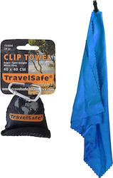 Travelsafe Clip Towel Face Microfiber Blue 40x40cm.