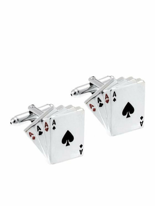 Senza Four Aces Manschettenknöpfe aus Silber