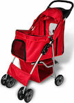 vidaXL Dog Carrying Red Stroller for 15kg Pets L37xW80xH99cm