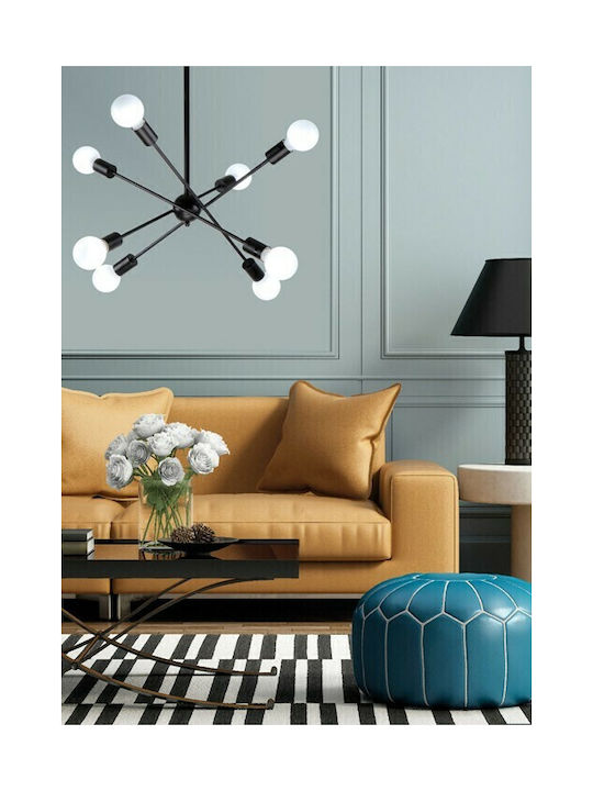 Home Lighting Gwen Pendant Light Black with Soc...