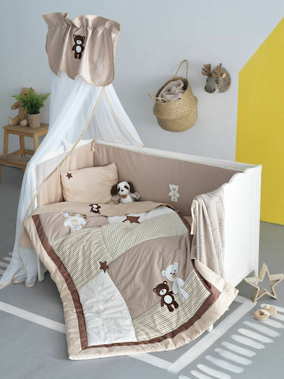 Palamaiki Set Für Krippe Little Ones Bear Stars Beige 6Stück