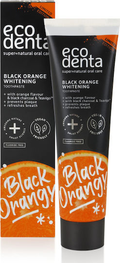 Ecodenta Black Orange Whitening Οδοντόκρεμα με Ενεργό Άνθρακα & Χωρίς Φθόριο για Λεύκανση 100ml