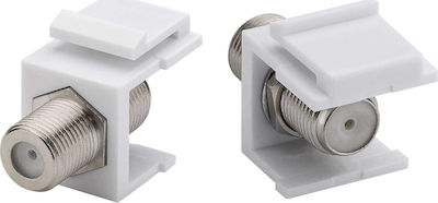 Powertech Plug F-Connector male Whitr (CAB-N154)