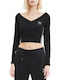 Puma Classics Women's Athletic Crop Top Long Sleeve Black