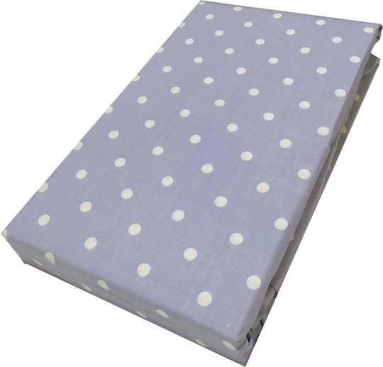 Le Blanc Printed Dots Σεντόνι Μονό με Λάστιχο 100x200+20εκ. Lavender