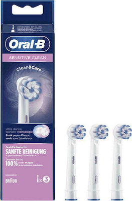 Oral-B Sensitive Clean Clean&Care Ανταλλακτικές Κεφαλές για Ηλεκτρική Οδοντόβουρτσα 316879 3τμχ