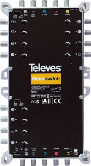 Televes Nevoswitch 5 Inputs - 12 Outputs Multiswitch Satellite 714504