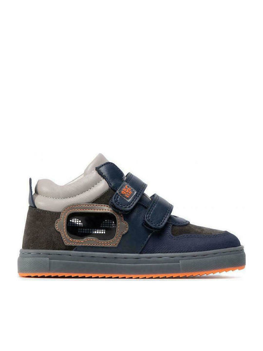 Garvalin Kids Sneakers High Anatomic with Scratch Navy Blue