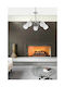 Home Lighting KQ 2221/5 Ferrow Κρεμαστό Φωτιστικό Ασημί με Κρύσταλλα για 5 Λαμπτήρες E27 60x60x53εκ.