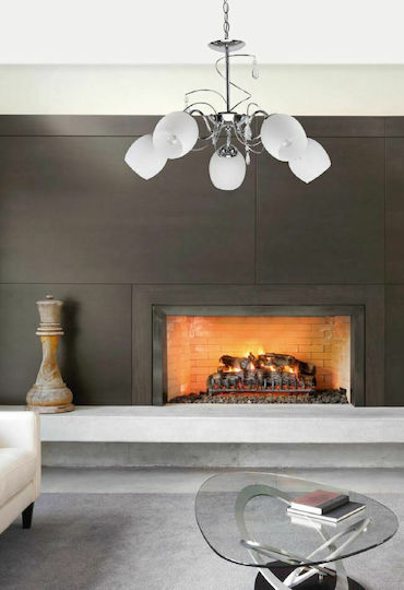 Home Lighting KQ 2221/5 Ferrow Κρεμαστό Φωτιστικό Ασημί 60x60x53εκ. Home Lighting KQ 2221/5 Ferrow Κρεμαστό Φωτιστικό Ασημί 60x60x53εκ.