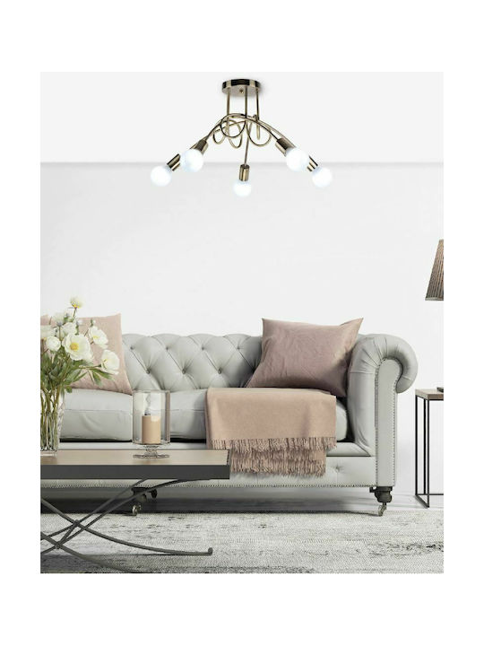 Home Lighting KQ 2627/3 Quirky Κρεμαστό Φωτιστικό Μπρούτζινο με Ντουί E27 43x43x38εκ.