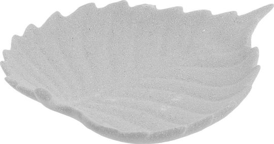 Inart Ceramic Decorative Platter LEAF White 19x17x3cm