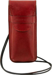 Tuscany Leather TL141282 Θήκη Γυαλιών & Κινητού Small Size σε Κόκκινο χρώμα