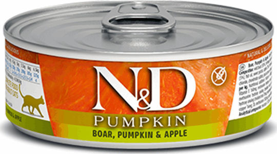 Farmina Pumpkin Wet Food for Adult Cats in Cans with Pork Grain-Free 80gr