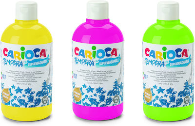 Carioca Tempera Τέμπερα Ζωγραφικής Neon Green σε Μπουκάλι 500ml