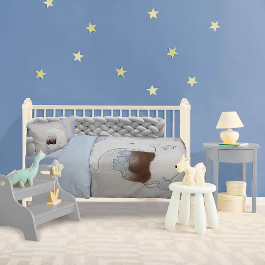 Das Home Set Baby Bettlaken Für Krippe Baumwolle Hellblau 125x170cm 3Stück