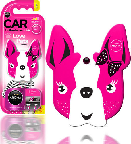 Aroma Car Car Air Freshener Tab Pendand Dog Pink Blossom