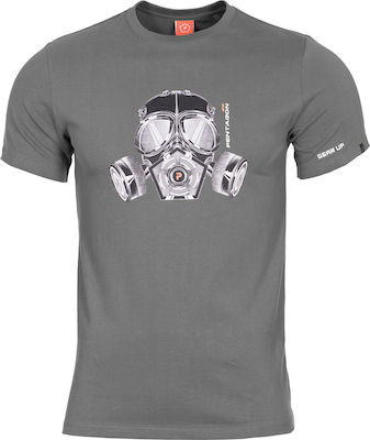 Pentagon Ageron "Gas Mask" T-shirt Wolf in Gray color K09012-GM-08WG