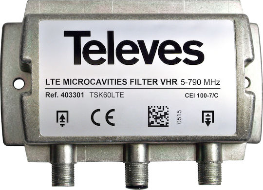 Televes VHR Micro-Cavities LTE/4G 5-790 MHz Φίλτρο Δορυφορικής 403301