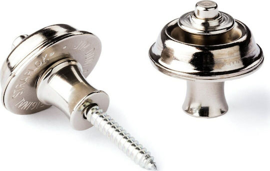 Dunlop Straplok Strap Retainers Original String Instrument Accessory in Silver Color Nickel