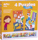Kinderpuzzle The House für 3+ Jahre alt+ Jahre 4pcs Apli Kids