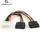 Cablexpert 4-Pin Molex - 15-Pin Sata Cable 0.3m Πολύχρωμο CC-SATA-PSY-0.3M
