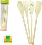 Wooden Cooking Utensil Set Beige 4pcs