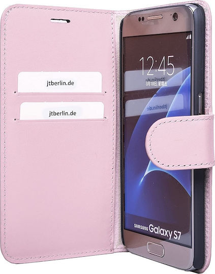 JT Berlin Buchen Sie Leder Rosa (Galaxy S7)