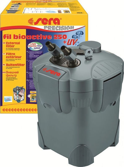 Sera Bioactive 250 +UV External Aquarium Filter for Aquarium Volume up to 250lt with Filter Flow 750lt/h and Power 32W