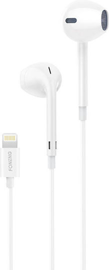 Foneng T28 In-Ear Freihändig Kopfhörer mit Stecker Blitzschlag Weiß