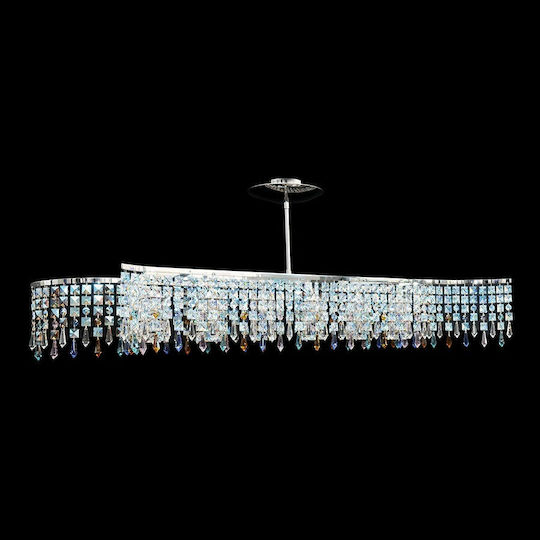 DITS Lighting Zic Κρεμαστό Φωτιστικό Ασημί με Κρύσταλλα 6x6εκ.