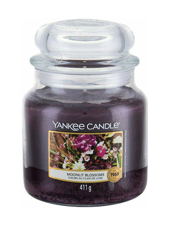 Yankee Candle Scented Candle Jar with Scent Moonlit Blossoms Black 411gr 1pcs