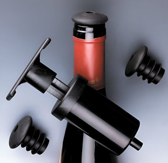 Wecomatic Wine Fresh Аератор за вино Метален с 2 пробки Черен