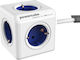 Allocacoc Power Cube PowerCube 5 Θέσεων με USB-A και Καλώδιο 1.5m Μπλε