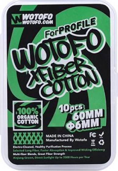 Wotofo XFIBER Agleted Cotton Wick 6mm - 10pk - Creme De Vape