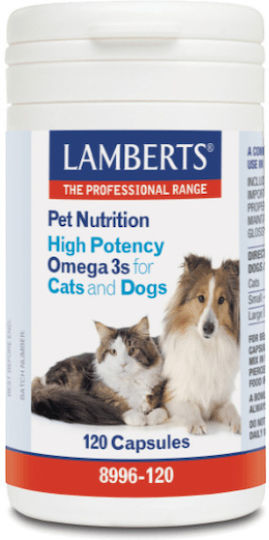 Lamberts Pet Nutrition High Potency Omega 3s for Cats & Dogs 120 табове за стави