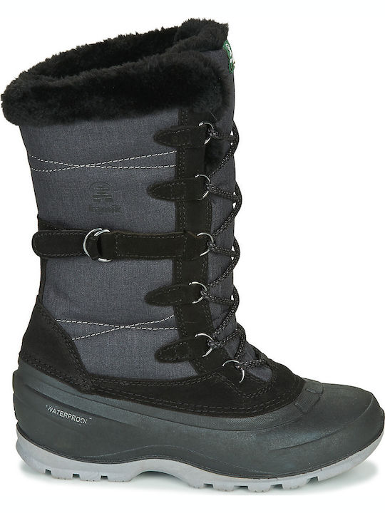 Kamik Damenstiefel mit Pelz Schwarz