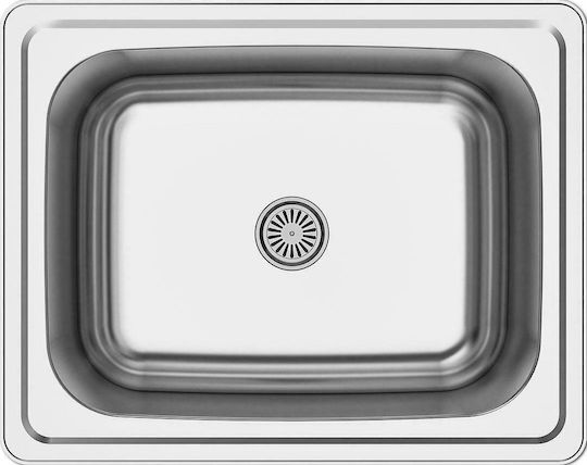 Excel Dimitra 720CMS352 Drop-In Sink Inox Satin W63.5xD50cm Silver